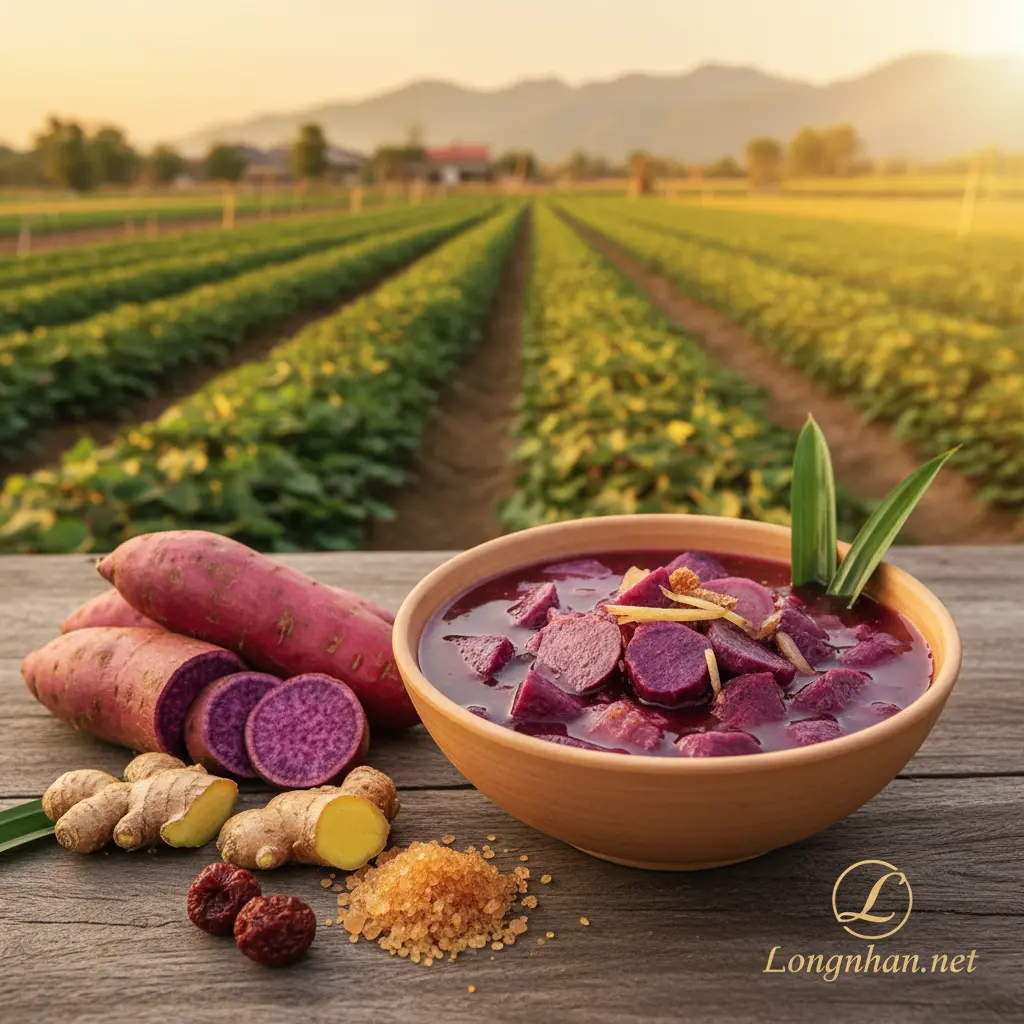 Cách Nấu Chè Khoai Lang Tím Gừng Đường Phèn Thơm Ngon, Bổ Dưỡng