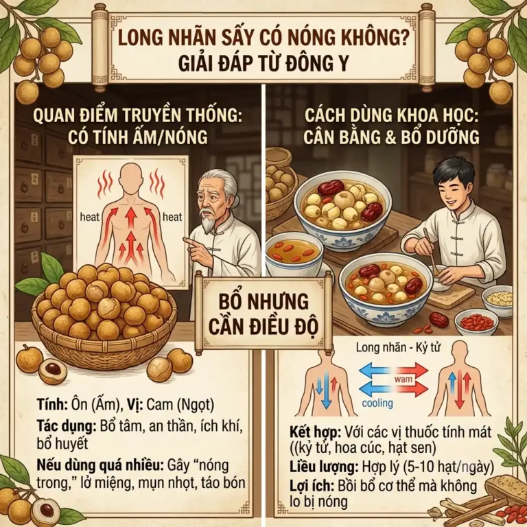 Long nhãn sấy có nóng không? Giải đáp từ Đông y với sản phẩm QUE