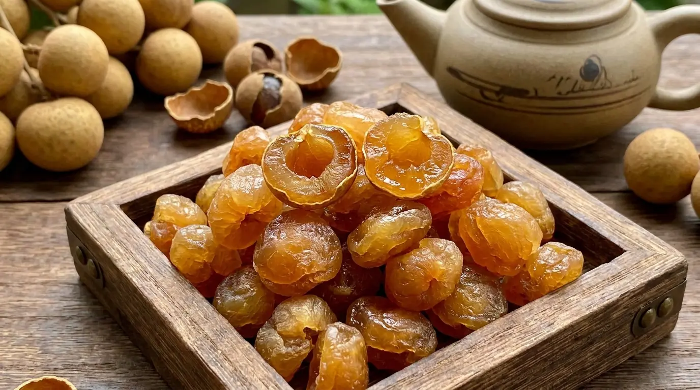 Long nhãn sấy nhãn lồng Hưng Yên màu vàng hổ phách
