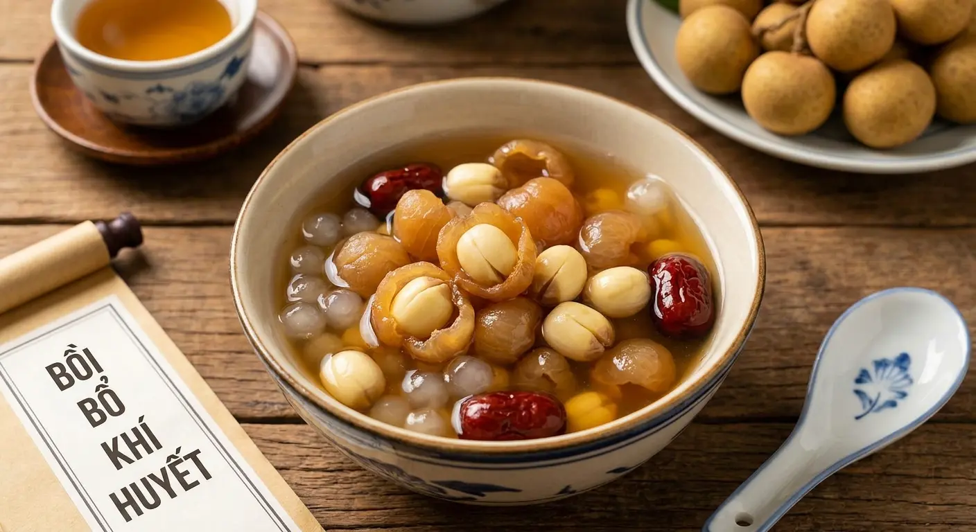 Long nhãn nấu chè hạt sen bồi bổ khí huyết