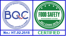 Chứng nhận ISO 22000:2018 số HT.02.2518 do BQC cấp cho QUE